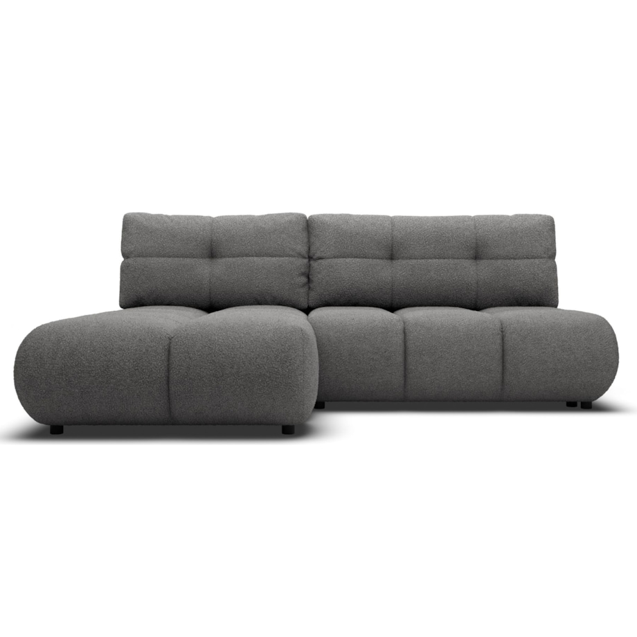 Pikowany Narożnik MILA rozkładany bez boczków lewy szary