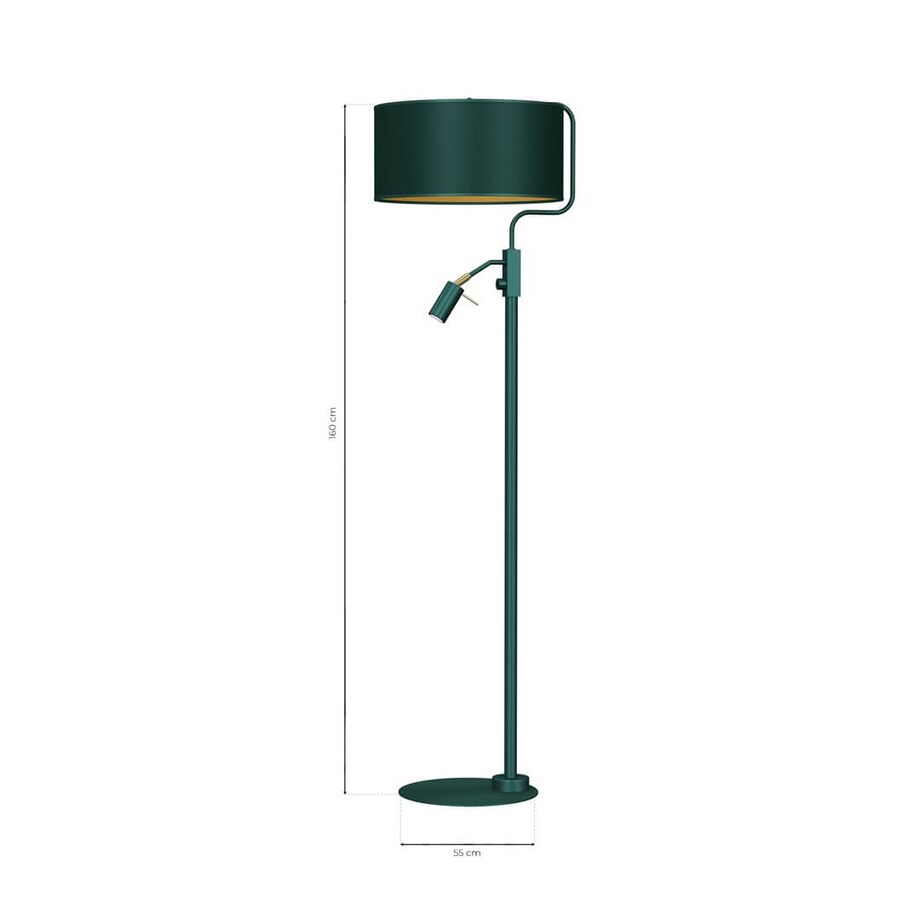 Abażurowa lampa pokojowa Ziggy z regulowaną tubą zielona