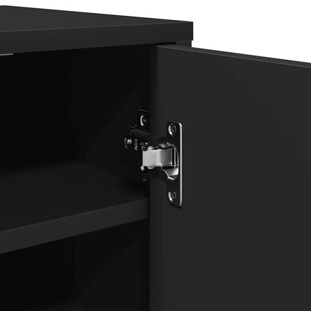 vidaXL Szafka na buty, czarna, 32x35x92 cm, materiał drewnopochodny