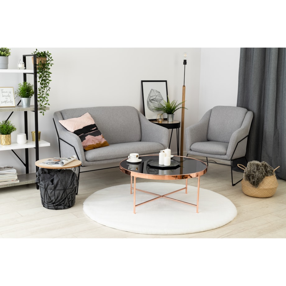 Dywan BUNNY koło biały IMITACJA FUTRA koło 140 cm