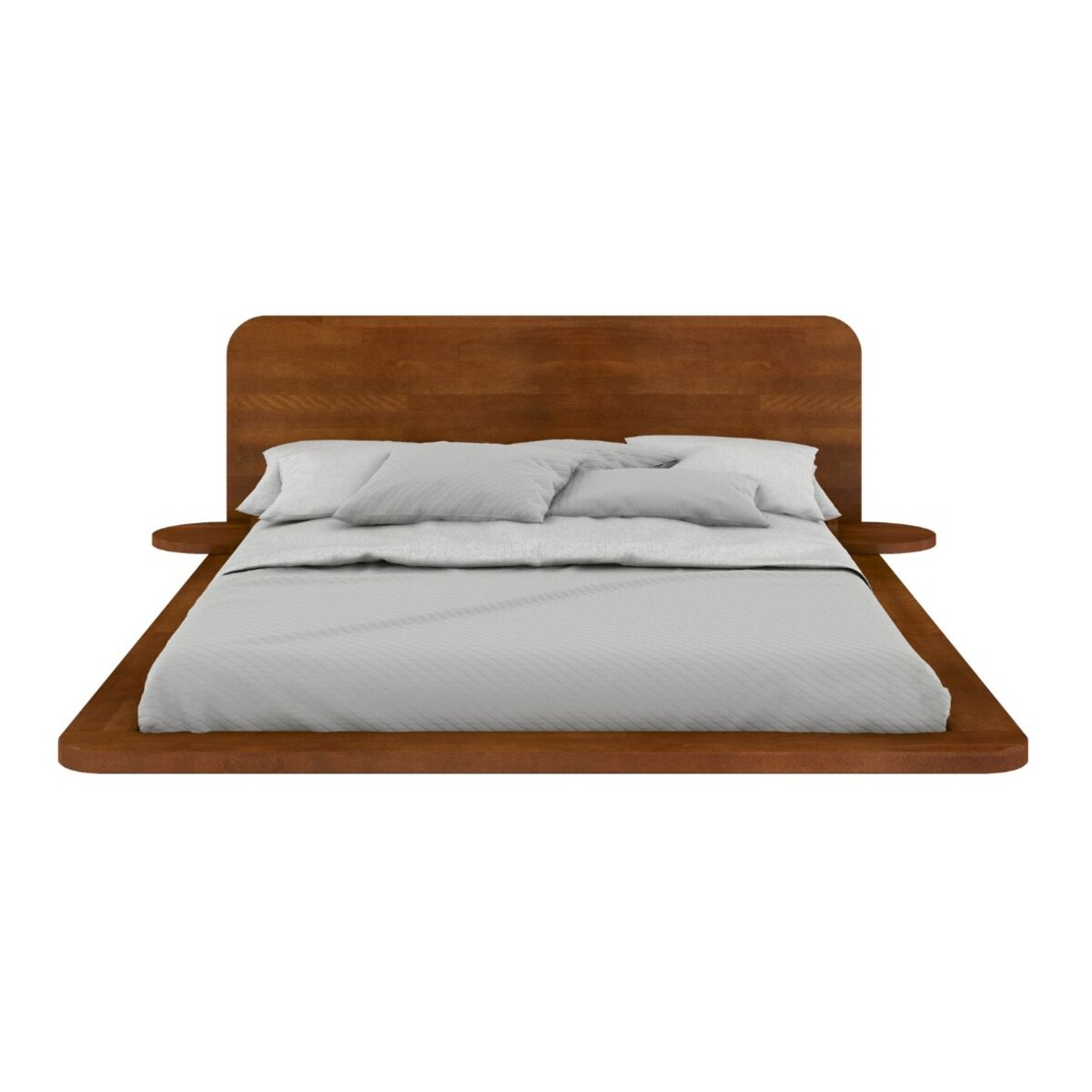 Łóżko lewitujące bukowe JAPANDIC / 140x200, kolor orzech