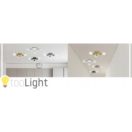 Lampa Sufitowa Plafon Potrójna Metalowa Gold 3