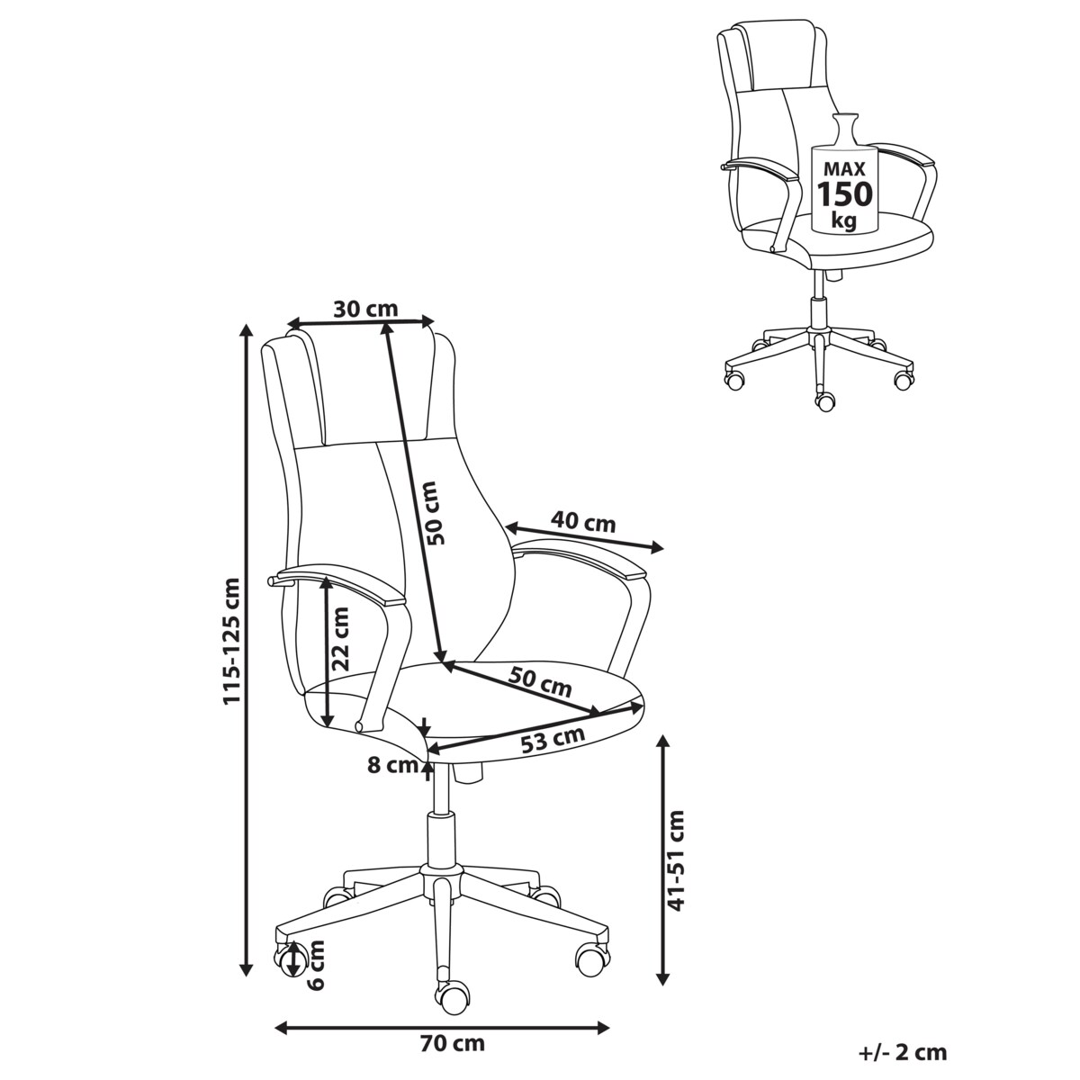 Fotel biurowy ADEPT Ekoskóra Czarny