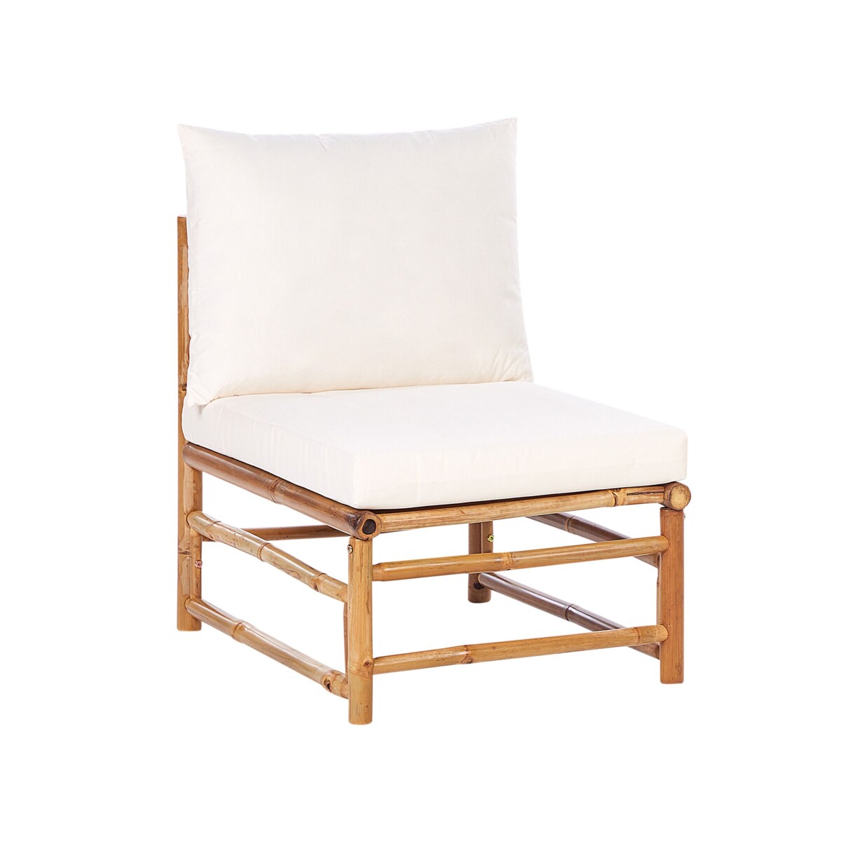 Zestaw ogrodowy ze stolikiem dla 5 osób CERRETO Lewostronny Drewno bambusowe Złamana biel