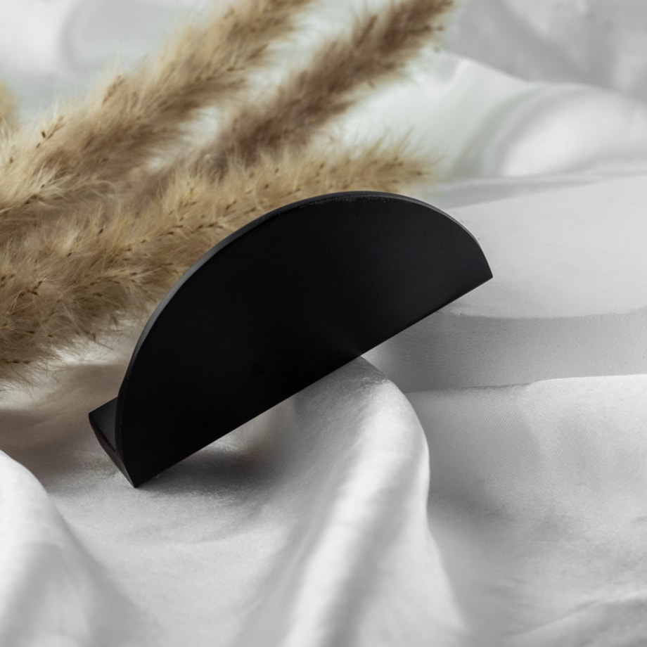 Uchwyt do mebli czarny blaszka okragły meblowy loft do szafek szuflad