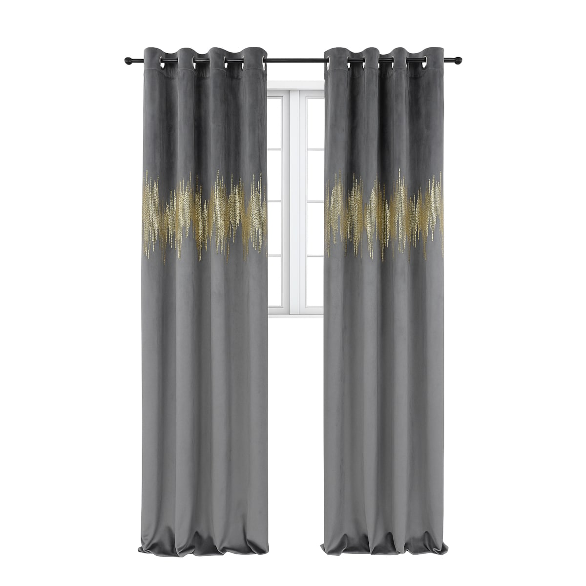 zasłona welurowa ecg gold 140x250 cm stalowa