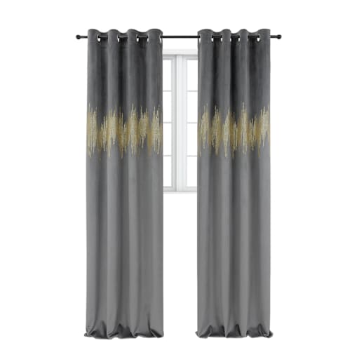 zasłona welurowa ecg gold 140x250 cm stalowa