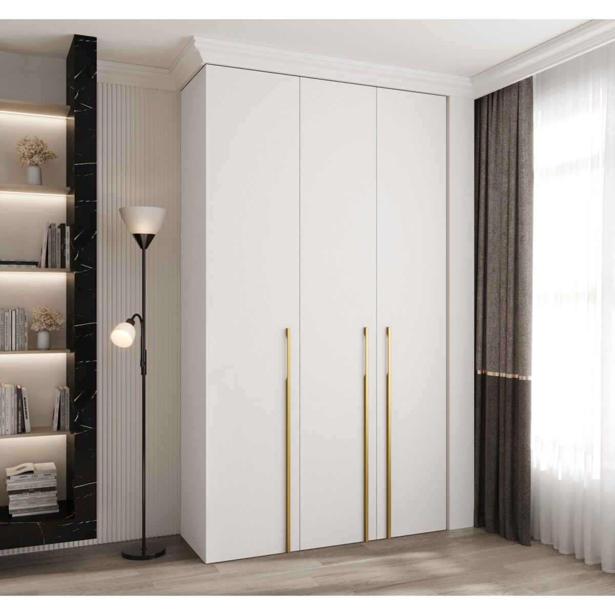 Szafa trzydrzwiowa Como 3 140 gł.40 biały+złoty