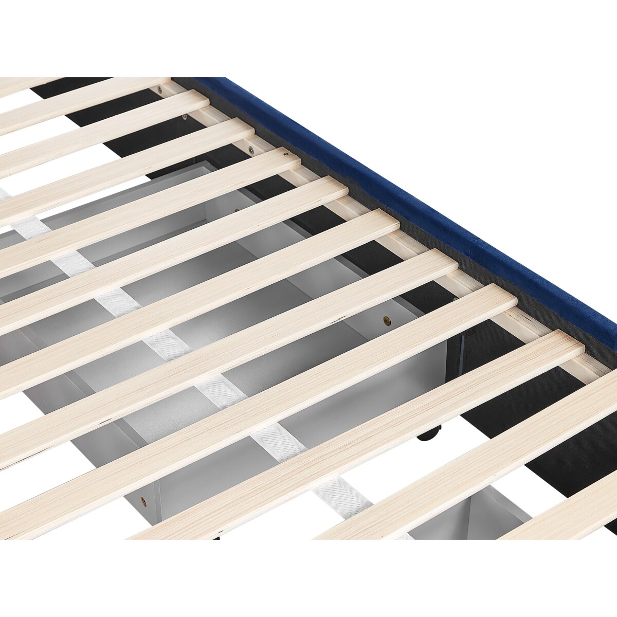 Łóżko z szufladami welurowe 160 x 200 cm niebieskie LIEVIN