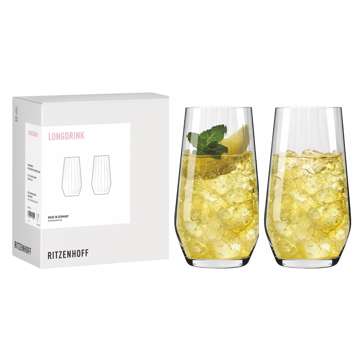 Ritzenhoff Sternschliff Lilly Zestaw 2 szt. Kryształowych Ryflowanych Szklanek do Wody Napojów nr 4
