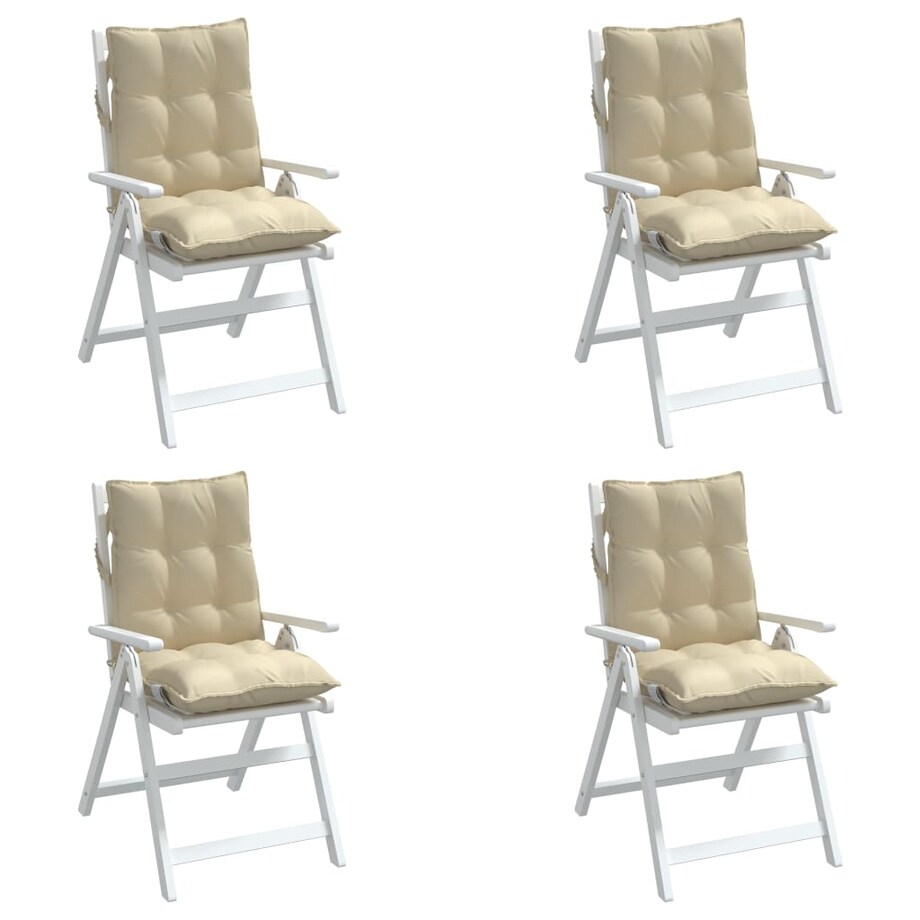 vidaXL Poduszki na krzesła z niskim oparciem, 4 szt., beżowe