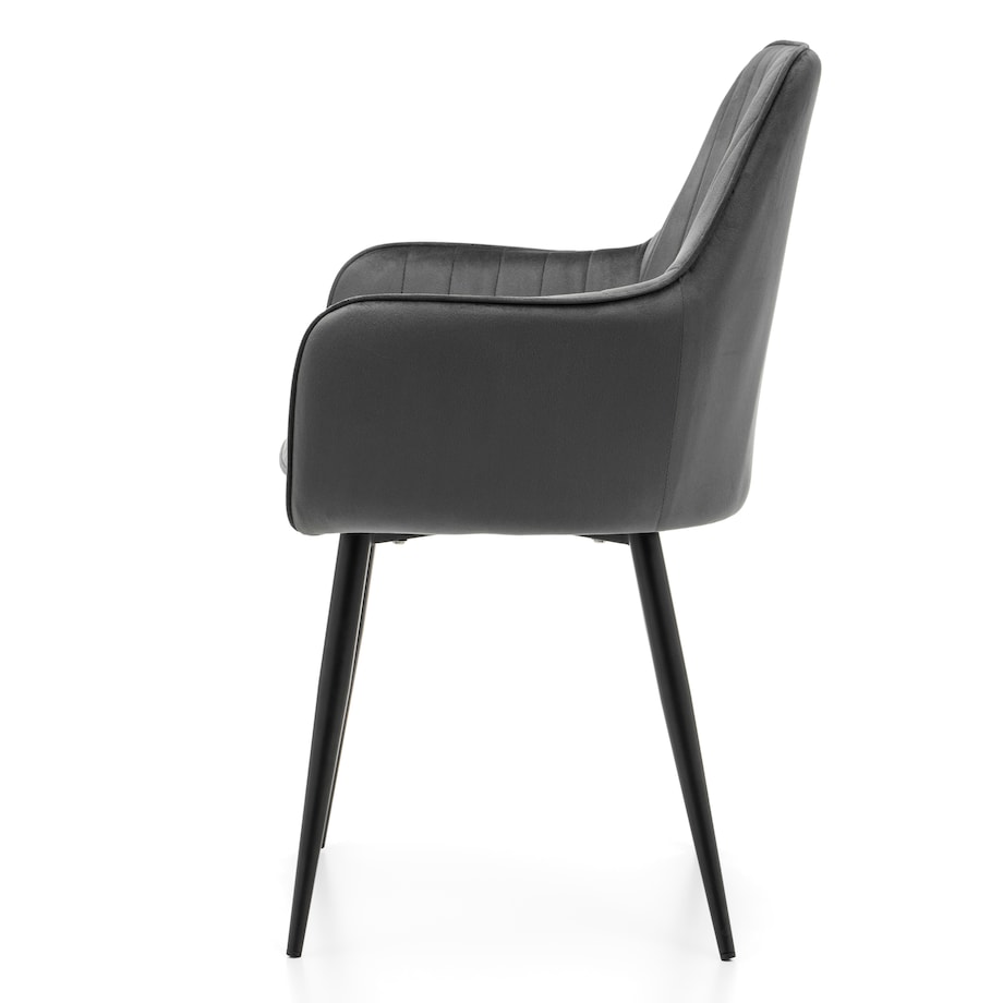 Krzesło tapicerowane EMILIA szare welur salon jadalnia