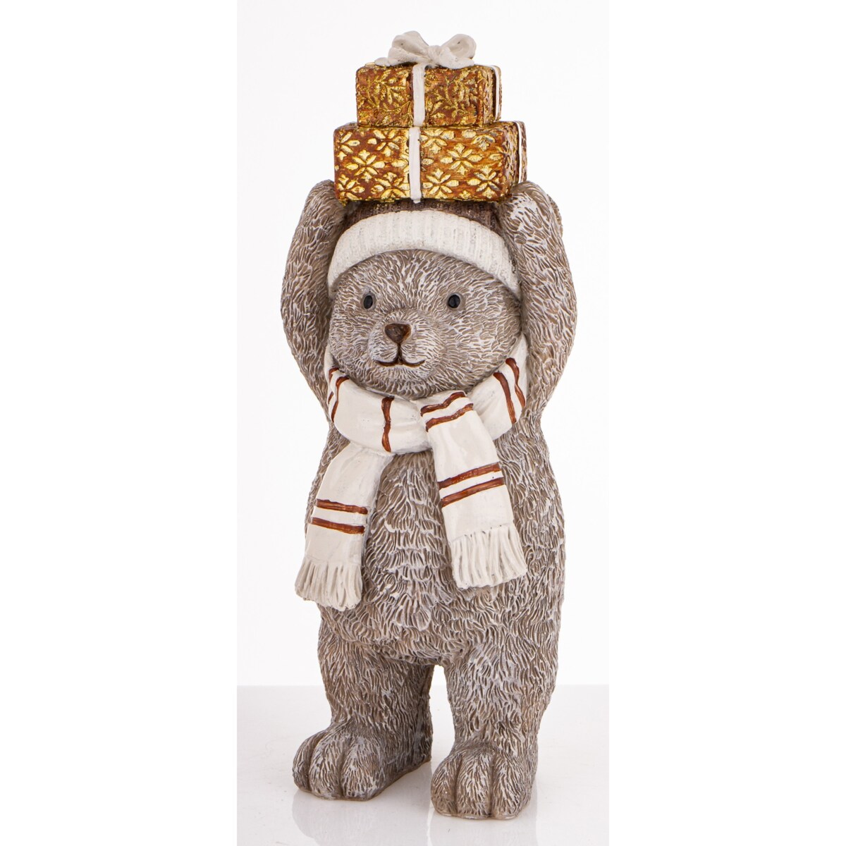 Figurka świąteczna - szary Miś 22x7,5x8 cm CAPELLO z pudełkami