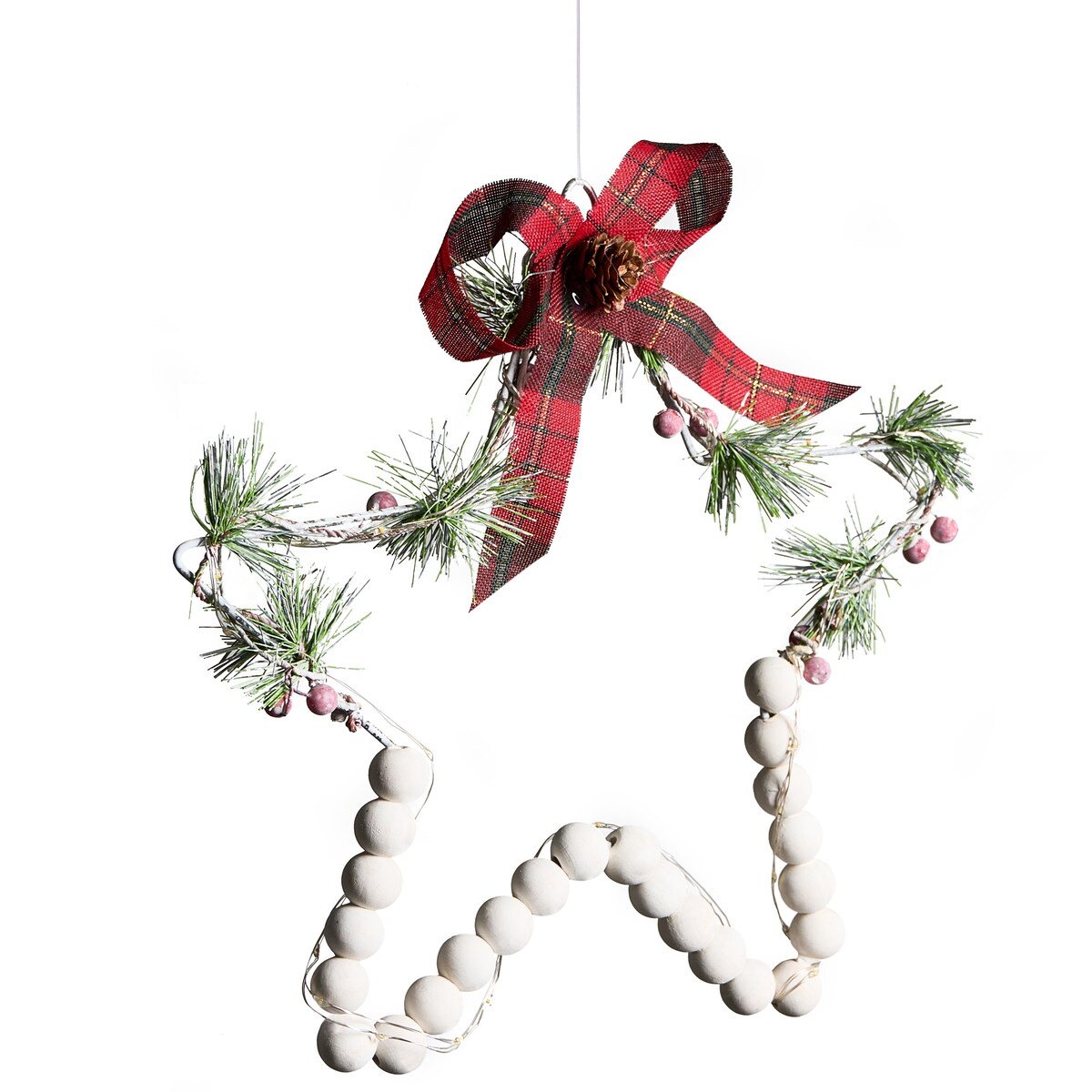 Zestaw 3 dekoracji wiszących LED KALLAVESI Gwiazda 25/30/35 cm Biały