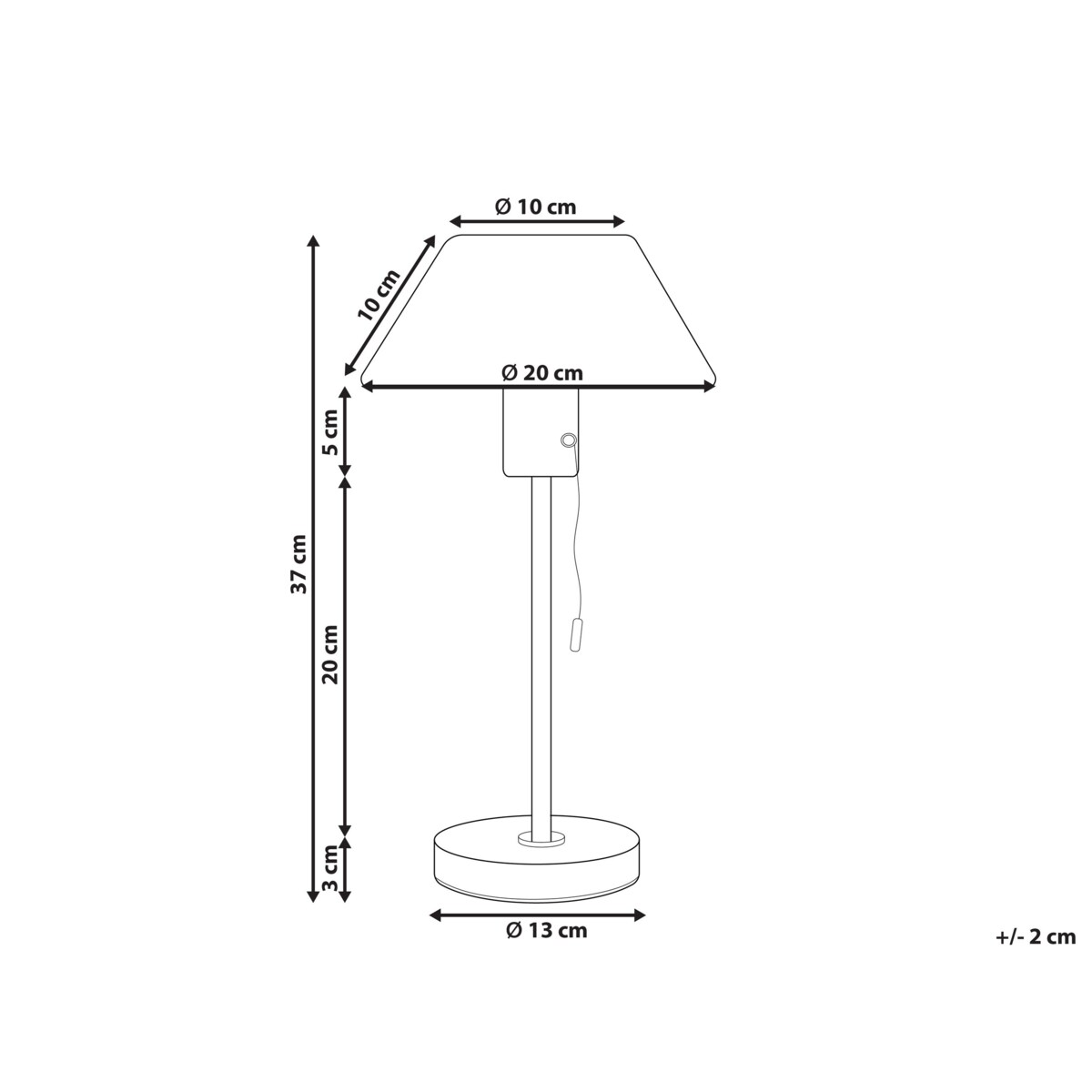 Lampa stołowa metalowa złota z czarnym CAPARO