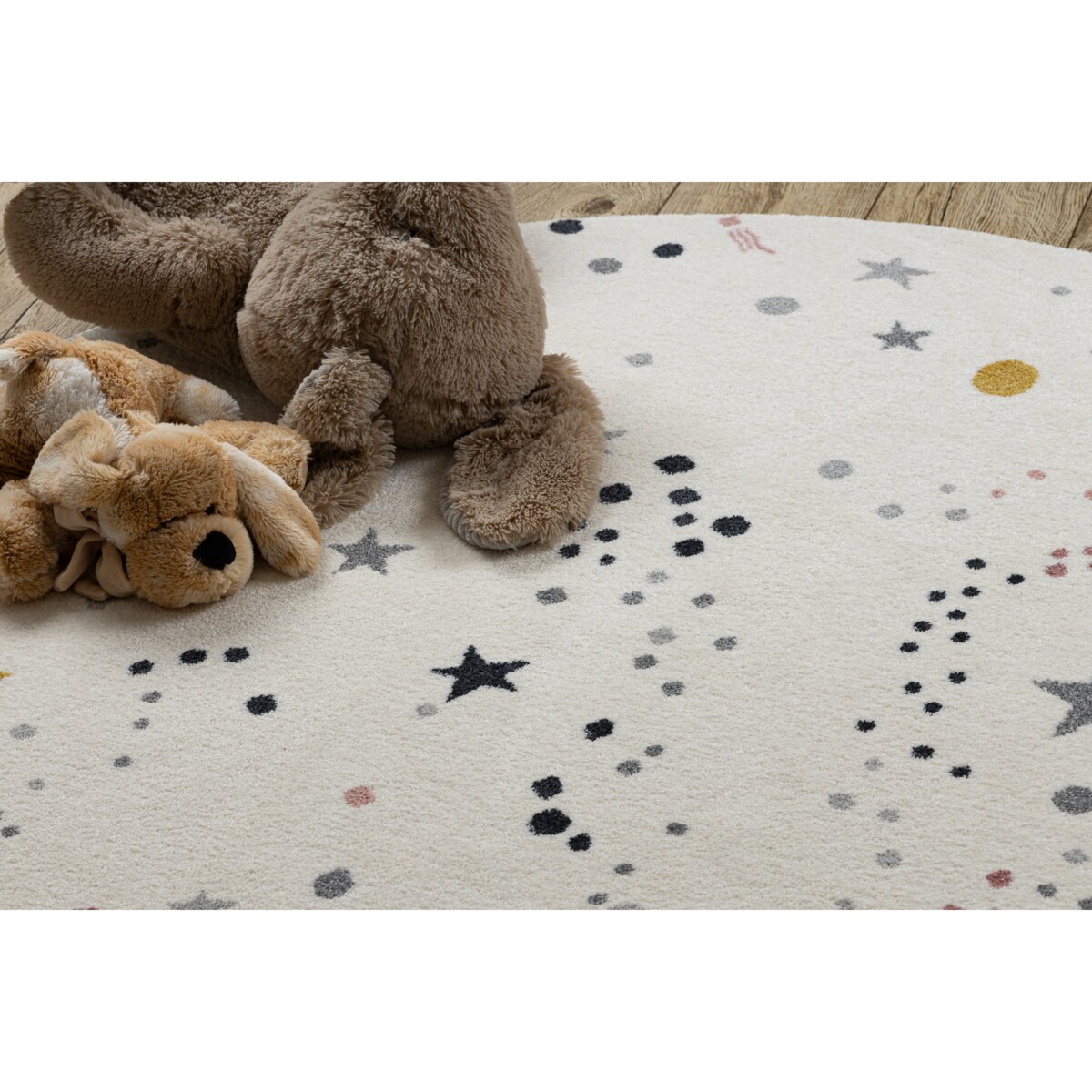 Dywan KIDDO 5308 koło krem gwiazdki dla koło 120 cm