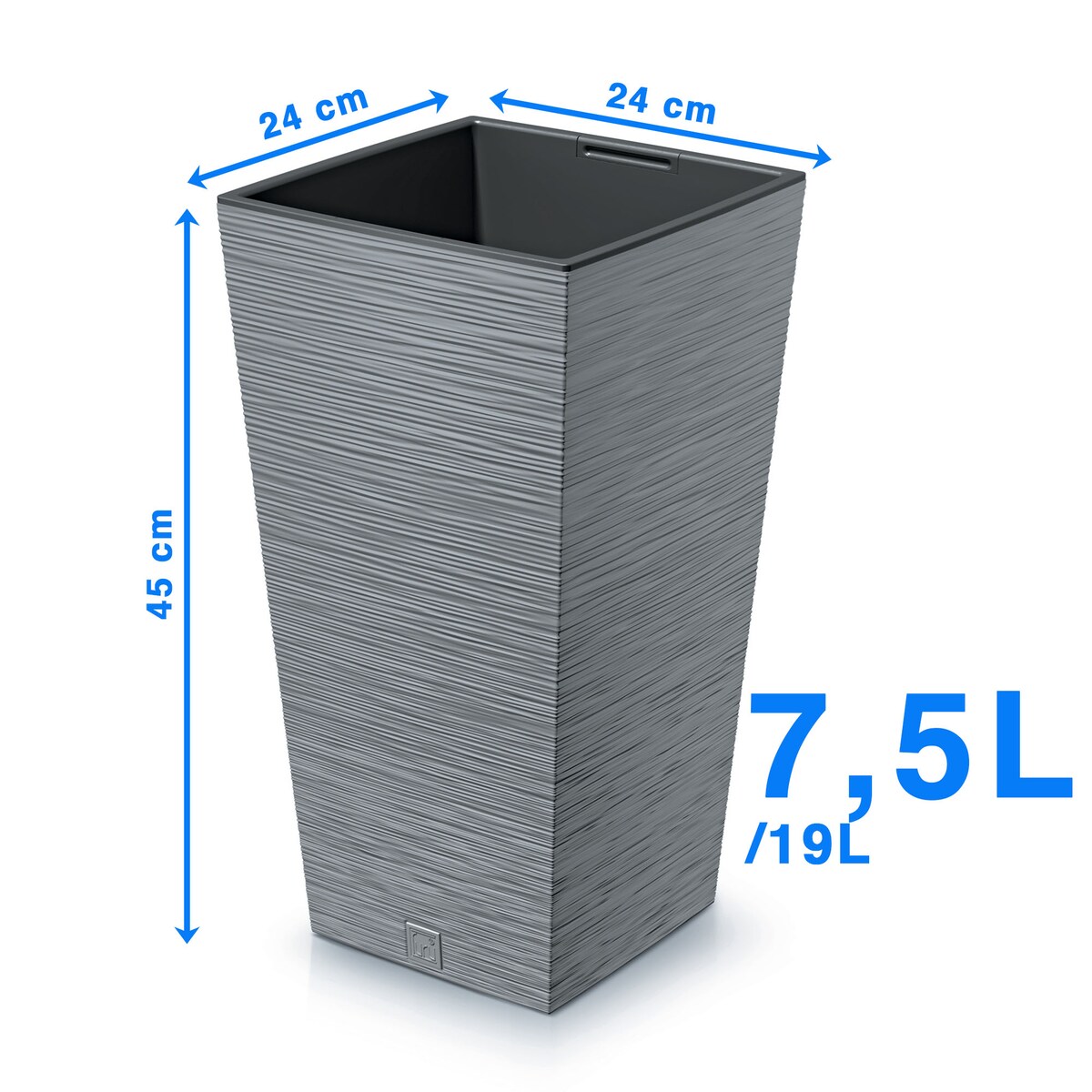 Doniczka Donica Ogrodowa 24 Cm Kwadratowa Na Taras Do Ogrodu Domu Szara