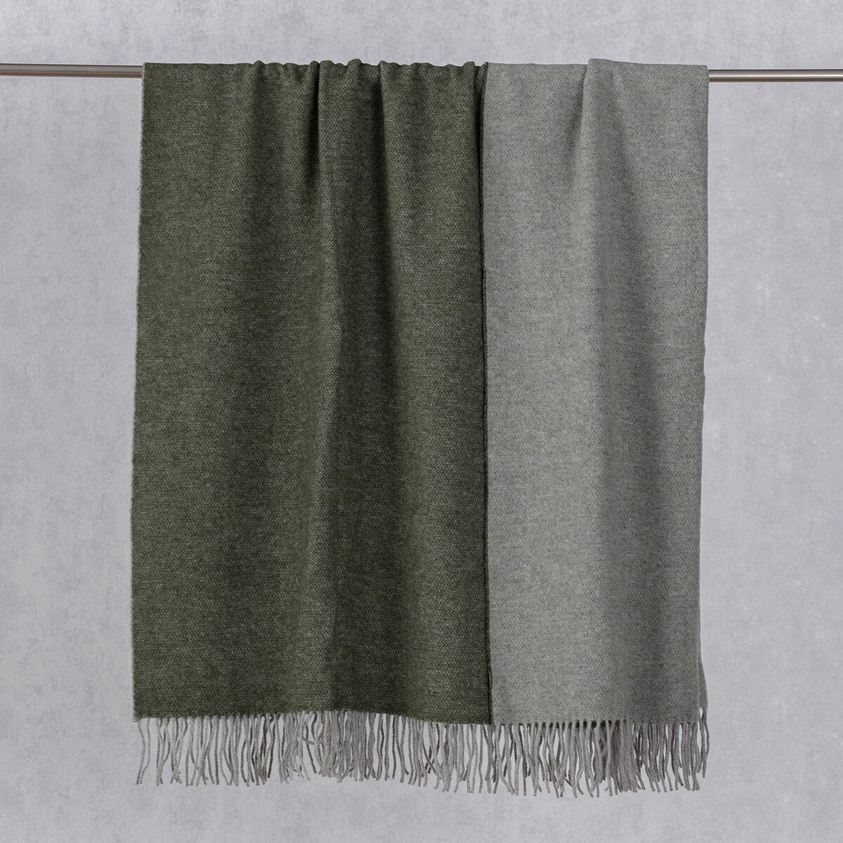Pled Merinos 140x200cm melange green khaki, 140 x 200 cm