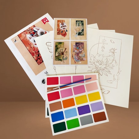 Malowanie akwarelą - Nieznana Azja - 4 elementy