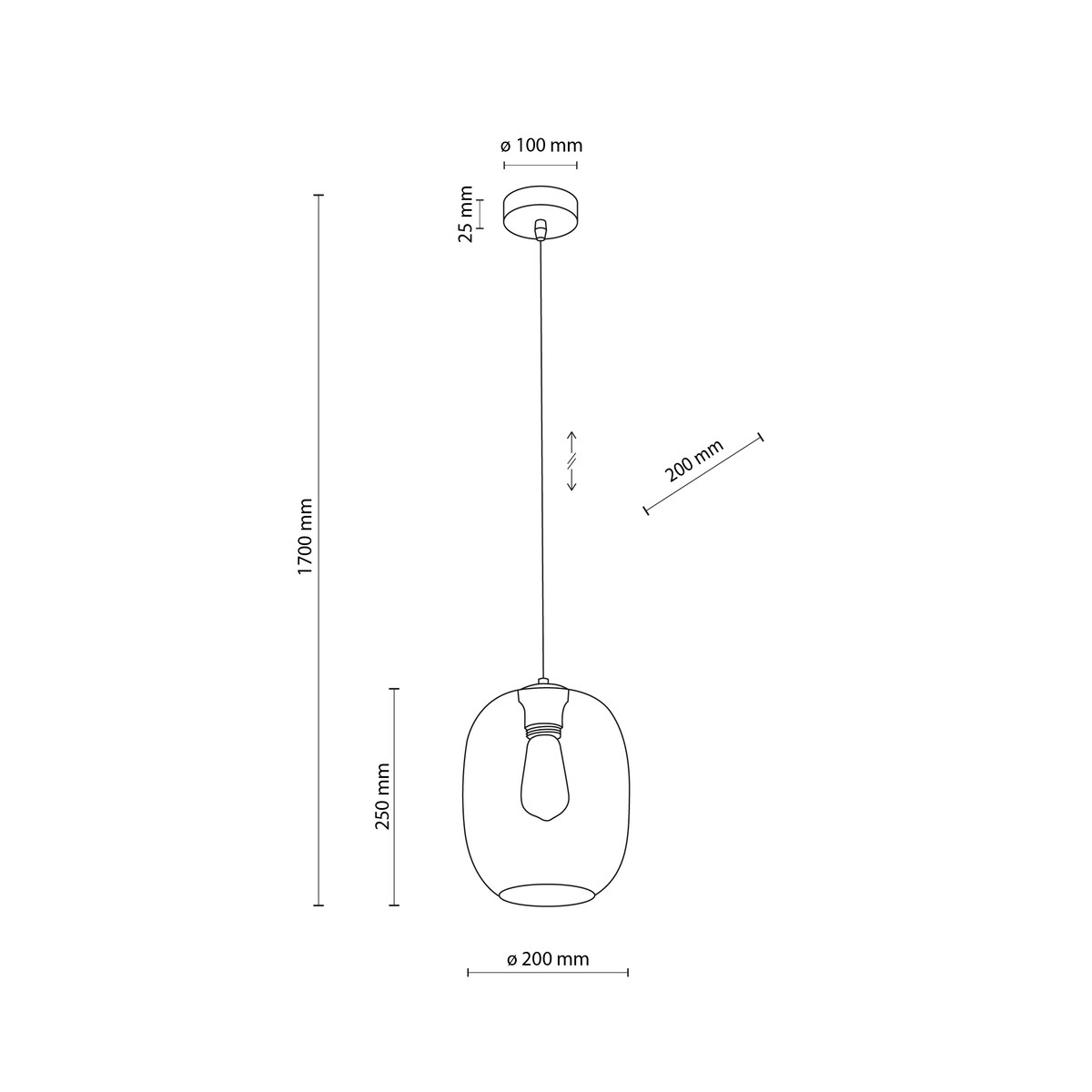 Lampa wisząca TK Lighting ELIO GRAPHITE 5971 grafitowa E27 regulowana wysokość nowoczesna do salonu i kuchni