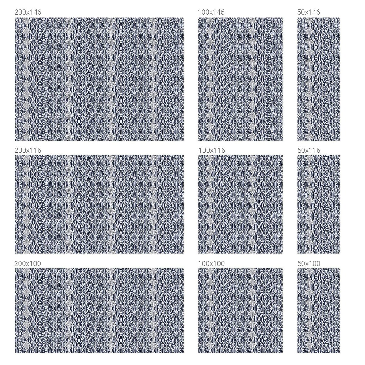 Naklejka okienna dekoracyjna - Niebiesko-szare liście tapeta klasyczna - 100x100 cm