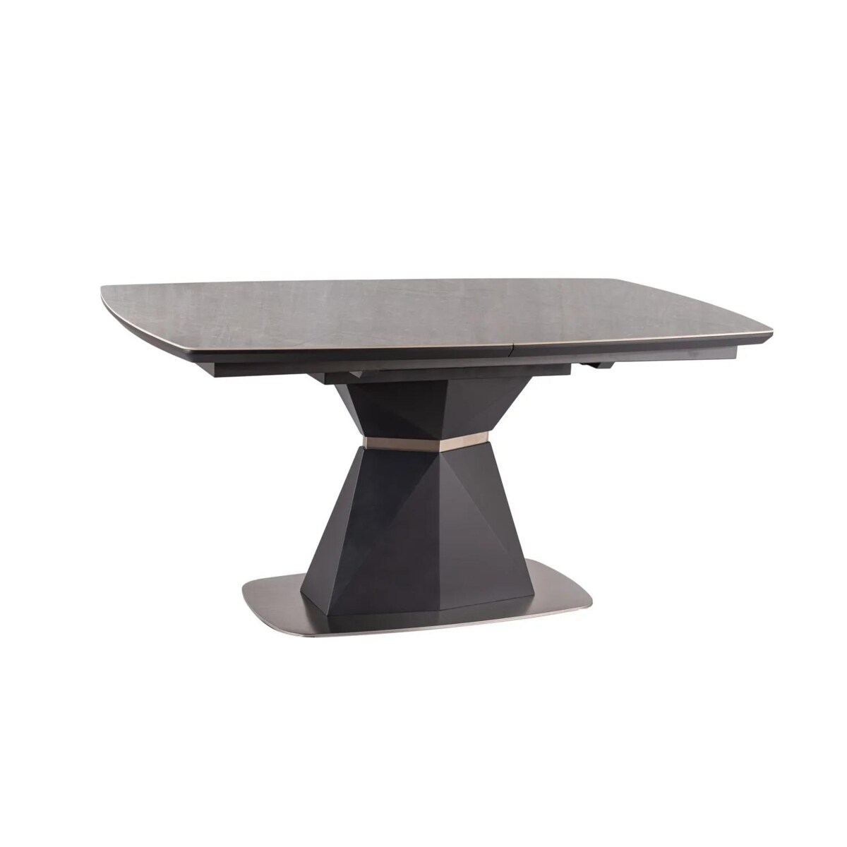 Stół CORTEZ CERAMIC 160(210)x90 szary/czarny rozkładany