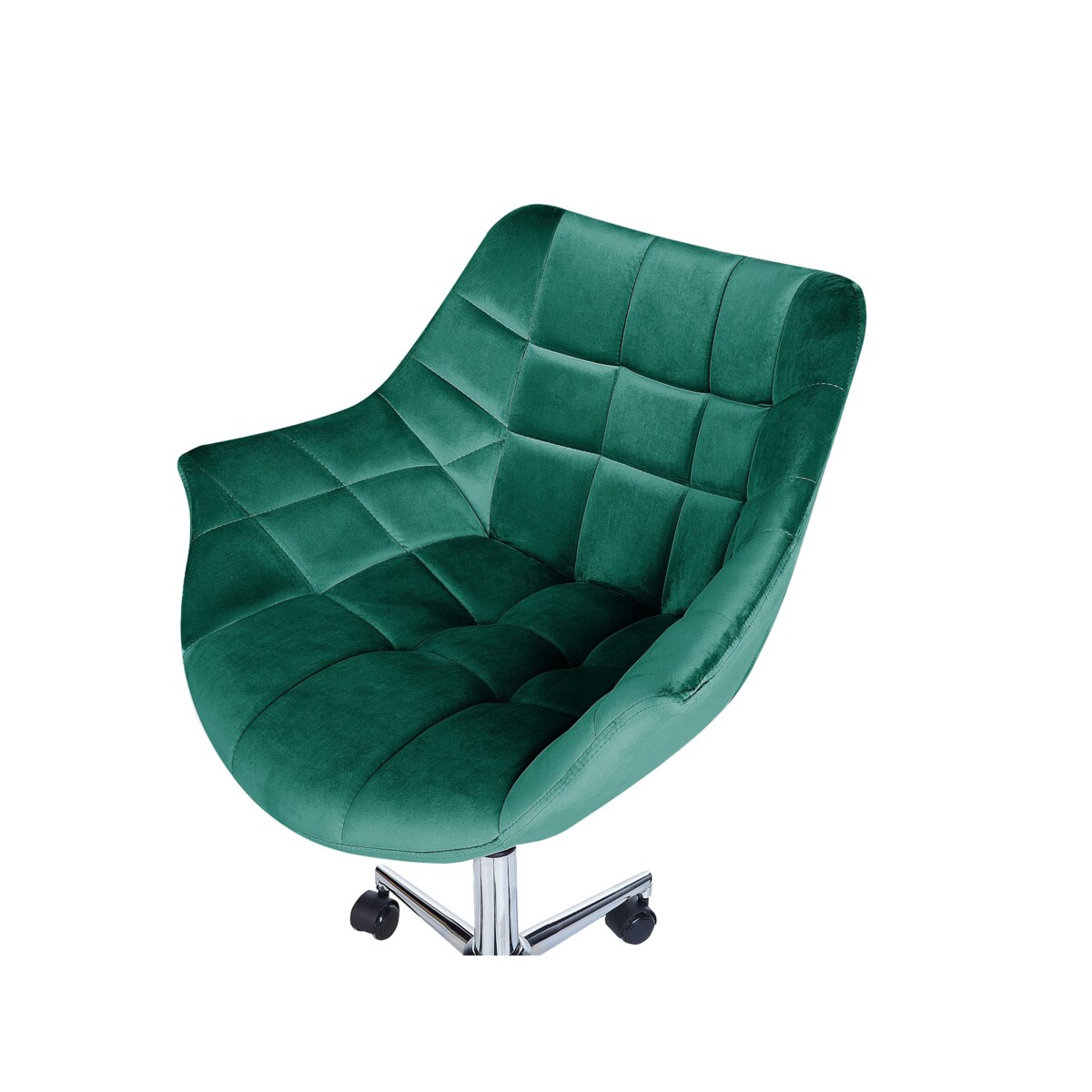 Krzesło biurowe regulowane welurowe zielone LABELLE