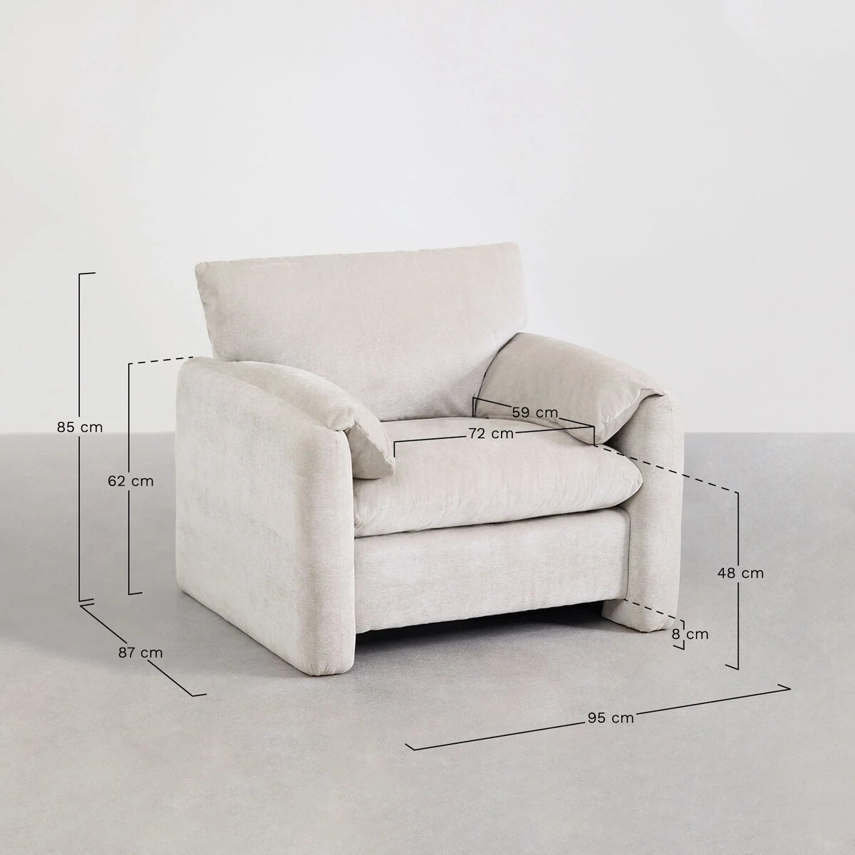 Fotel wypoczynkowy bouclé szałwiowo zielony Serra