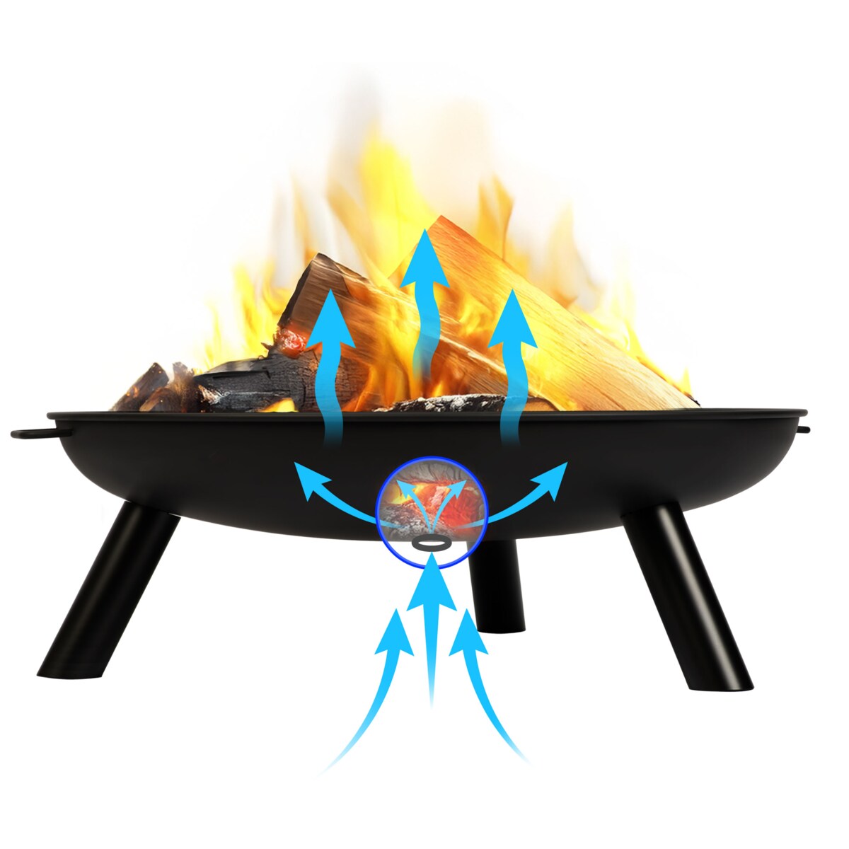 Palenisko ogrodowe z uchwytami na ognisko grill 80cm Berdsen BD-882