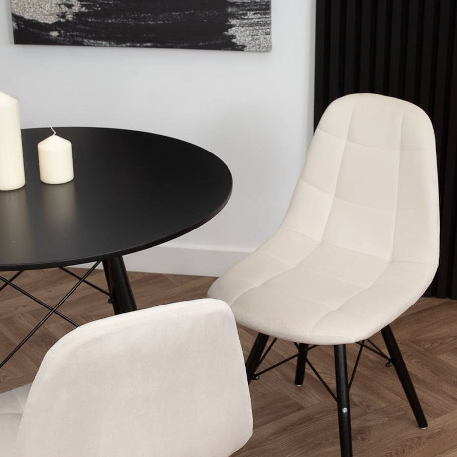 Krzesło tapicerowane skandynawskie welurowe do salonu jadalni