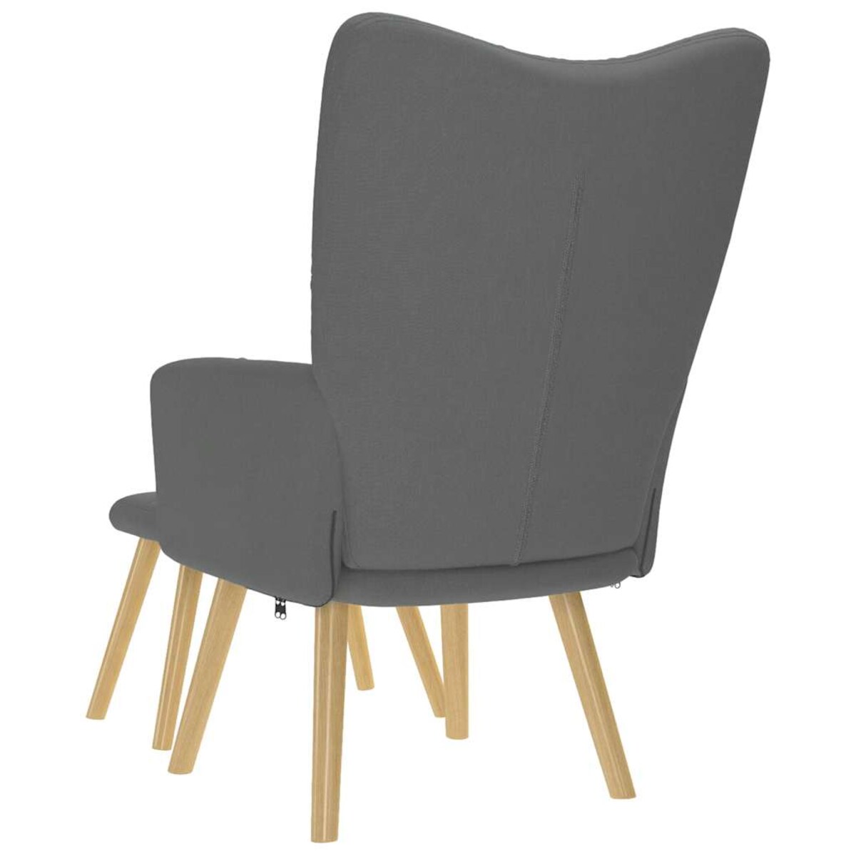 vidaXL Fotel z podnóżkiem, ciemnoszara, obity tkaniną