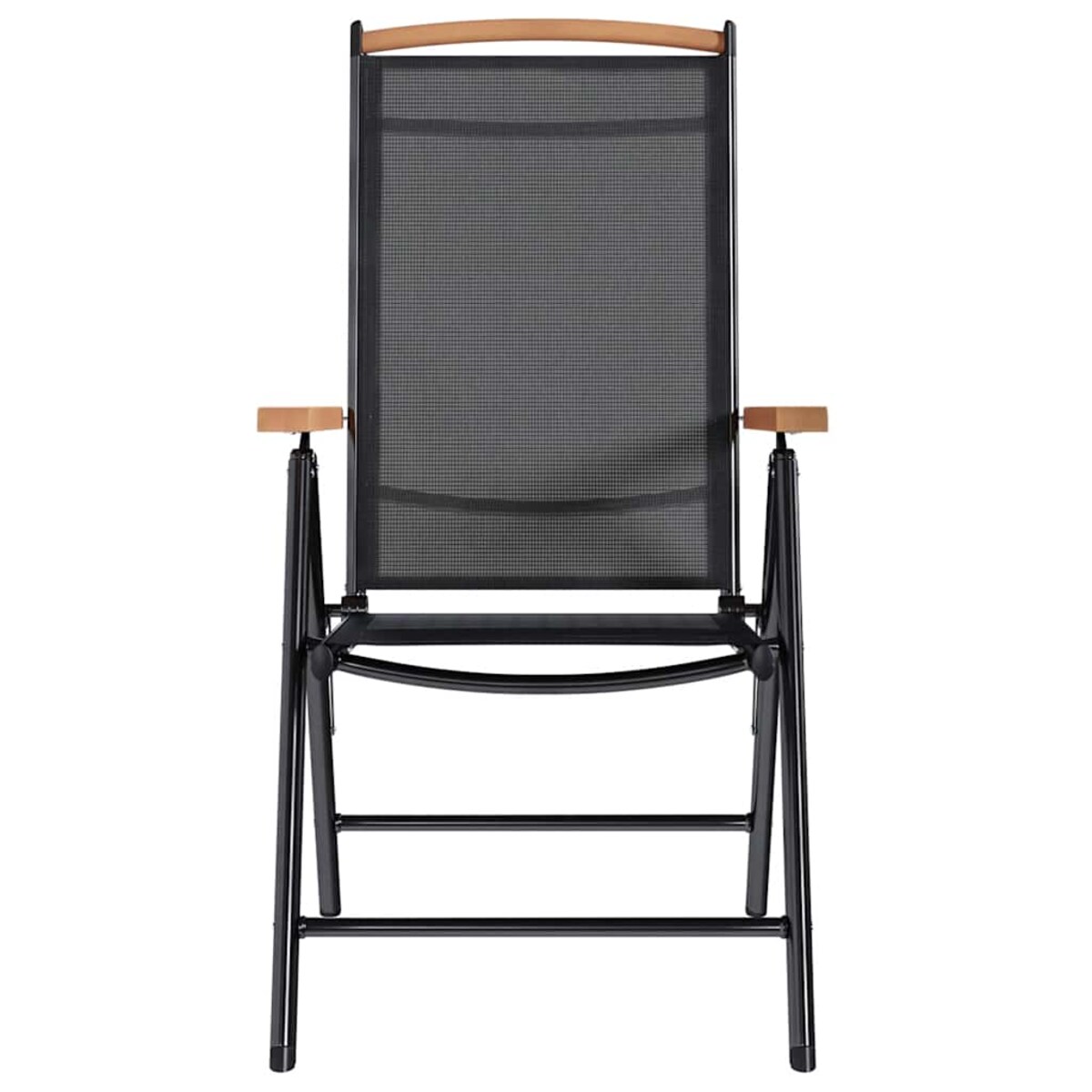 vidaXL Składane krzesła ogrodowe, 4 szt., aluminium/textilene, czarne