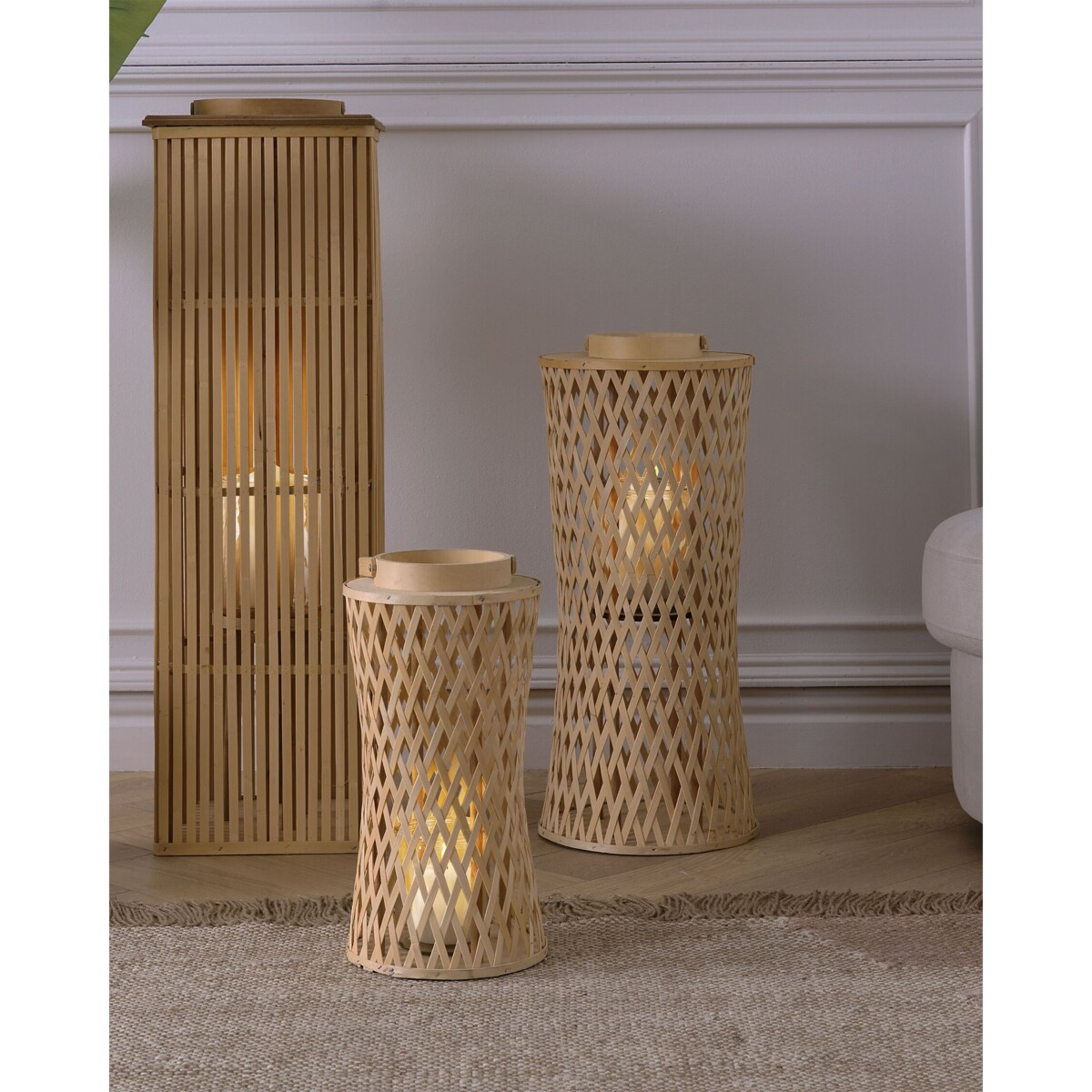 Lampion bambusowy 38 cm naturalny MACTAN