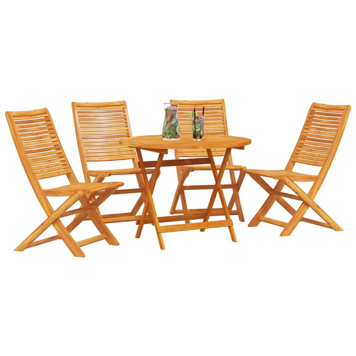 vidaXL Zestaw do jadalni w ogrodzie 5 pcs Brązowy lite drewno akacjowe
