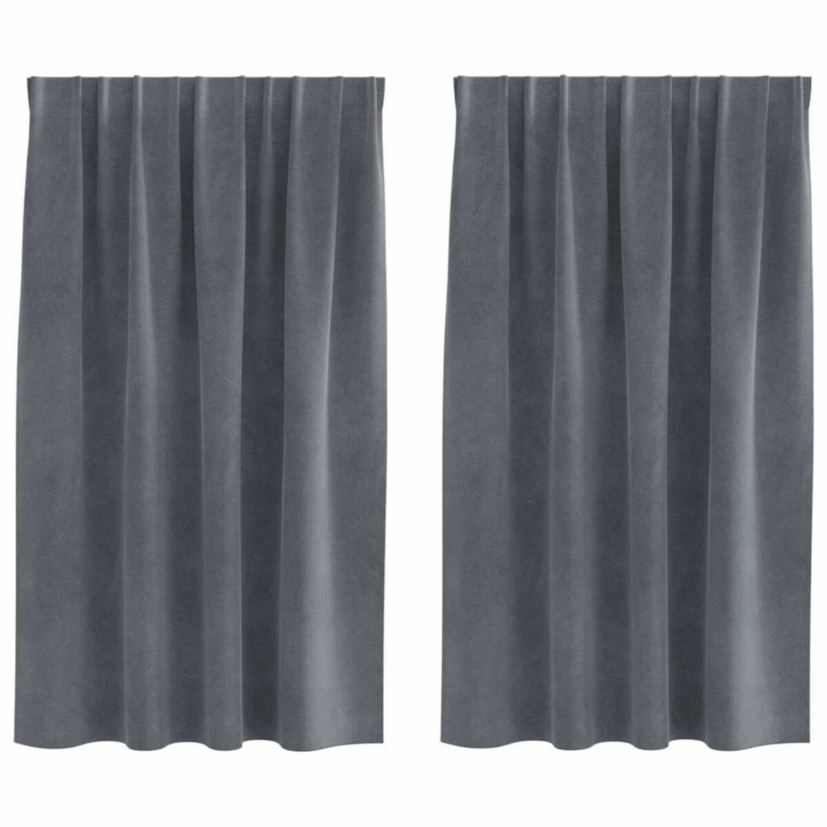 vidaXL Zasłony z zasłonami 2 pcs Jasnoszary 140 x 140 cm Aksamit