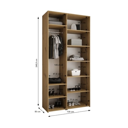 Szafa trzydrzwiowa Como 3 130 gł.50 biały+czarny