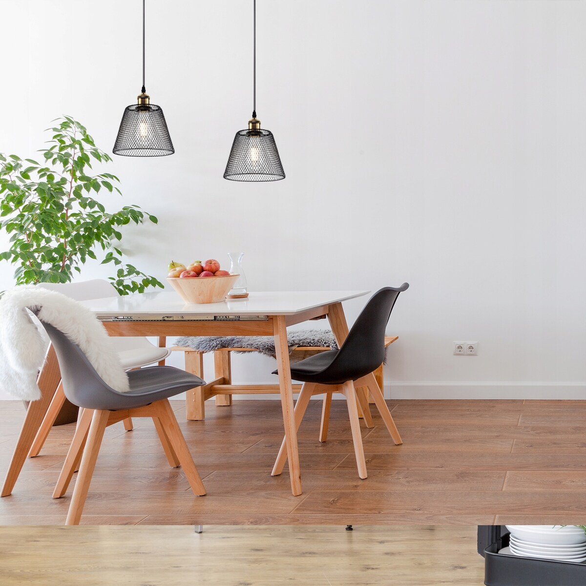 Lampa Sufitowa Wisząca Metalowa Balck Siatka