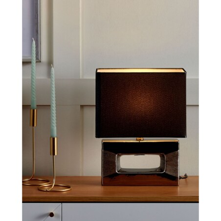 Lampka nocna porcelanowa srebrna ONYX