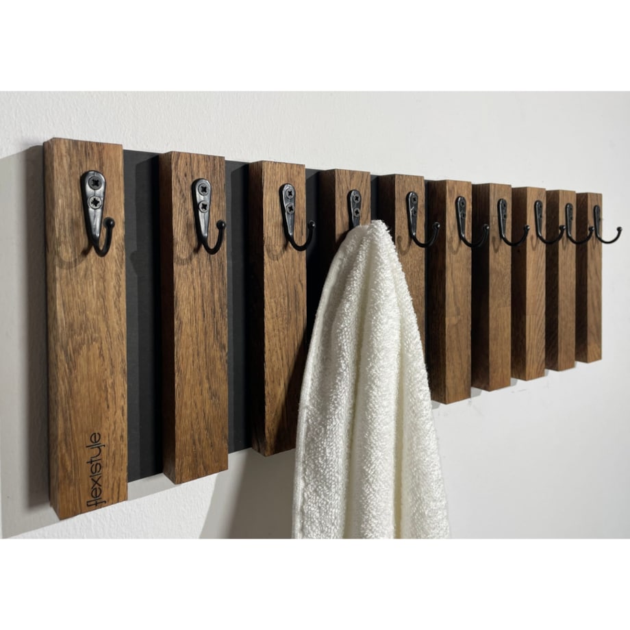Drewniany wieszak na klucze Lamele 60cm brązowy