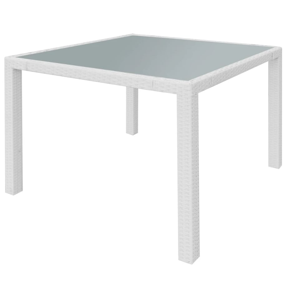vidaXL 5-cz. zestaw mebli ogrodowych, rattan PE, kremowa biel