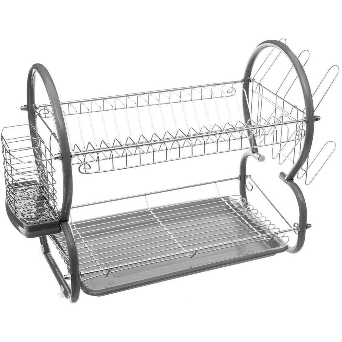 Ociekacz do naczyń 2 poziomy + koszyk na sztućce