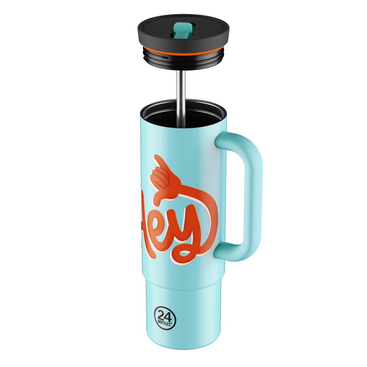 24BOTTLES STRAW CUP kubek termiczny ze słomką, Hey! Blue