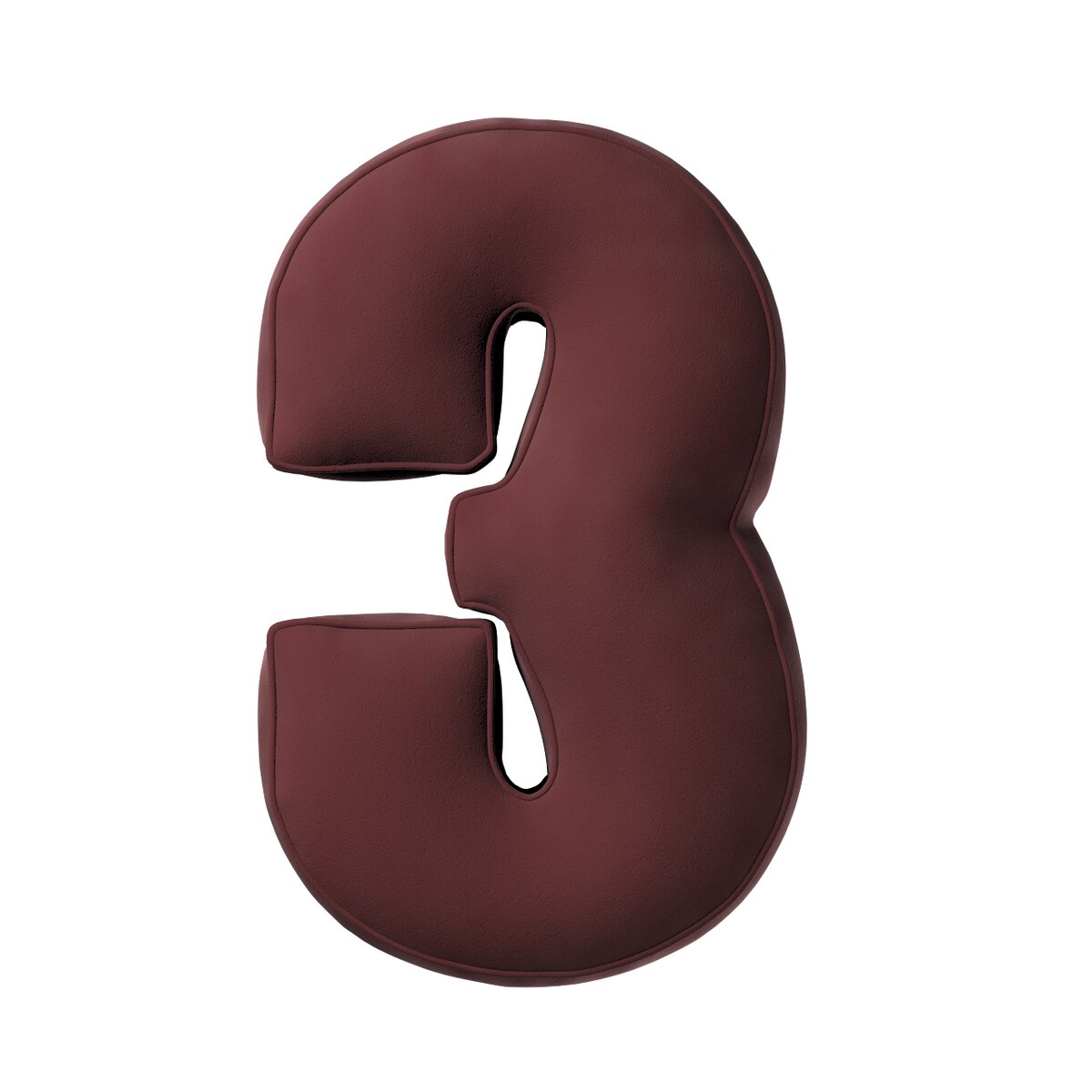 Poduszka Cyferka 3, bordowy, 25 x 40 cm, Posh Velvet