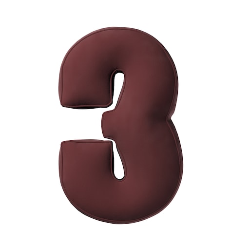 Poduszka Cyferka 3, bordowy, 25 x 40 cm, Posh Velvet