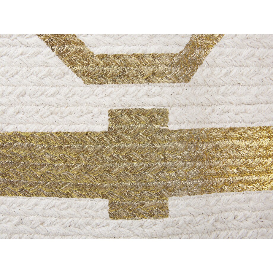 Kosz tekstylny biało-złoty HANWELLA