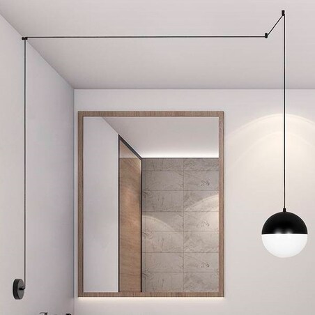 Lampa wisząca mocowana do ściany Bowl MSE010100173 biała czarna