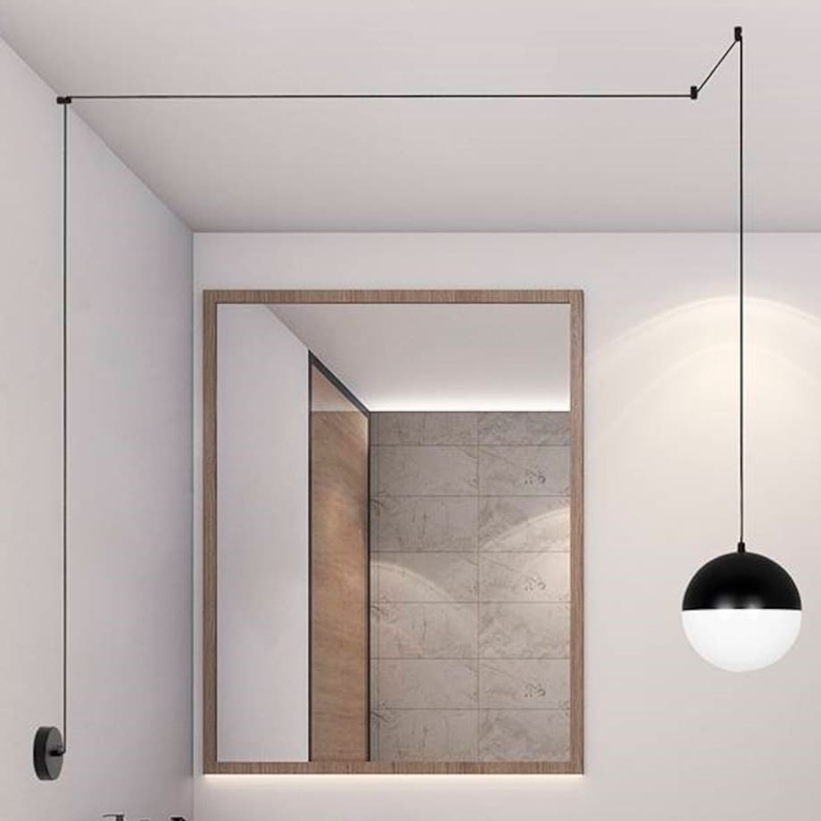 Lampa wisząca mocowana do ściany Bowl MSE010100173 biała czarna