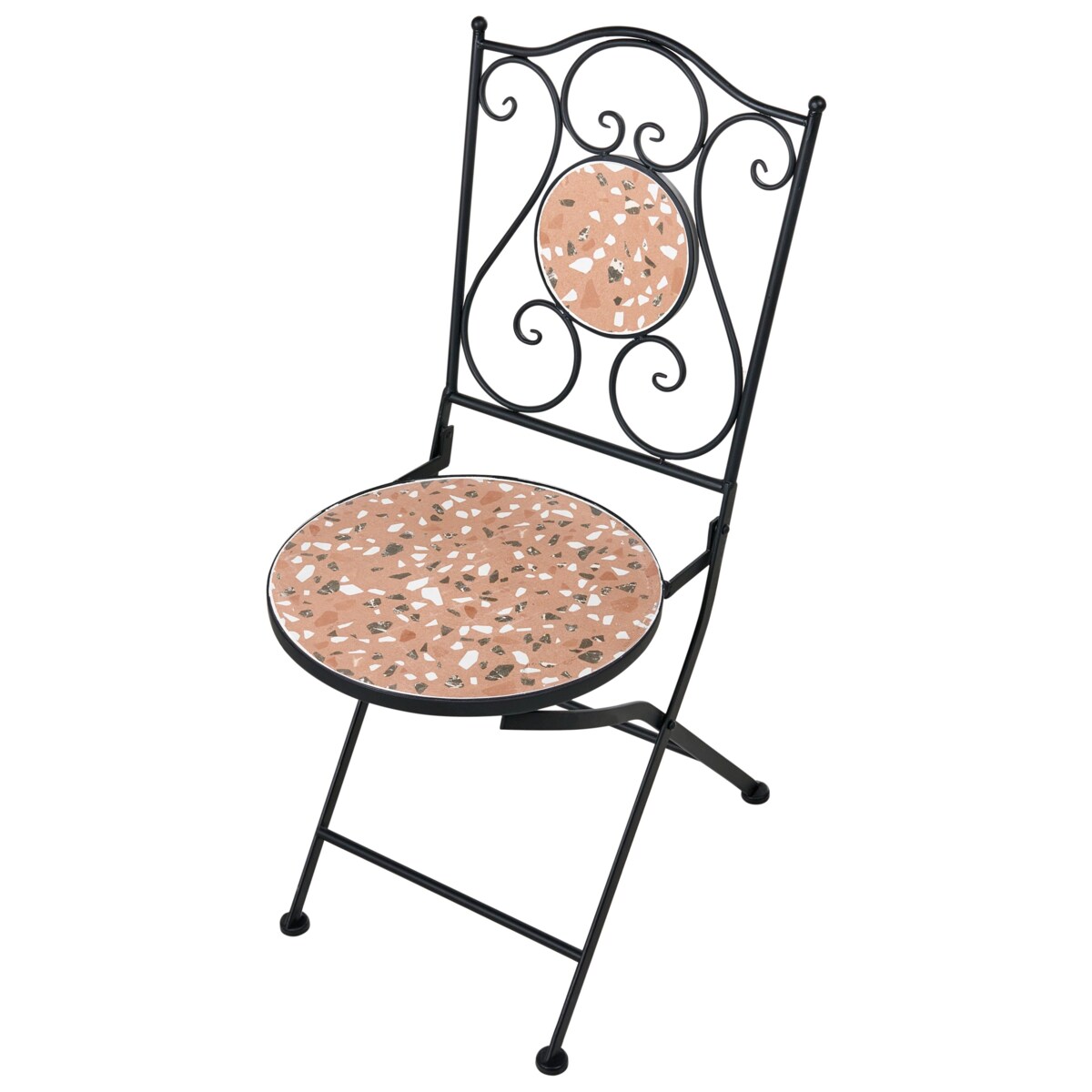 Zestaw 2 krzeseł ogrodowych ADRANO Składane Metal Czarny