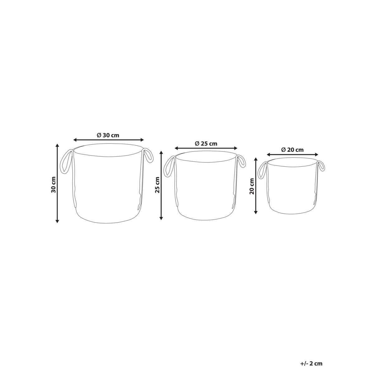 Zestaw 3 koszy jutowych naturalny WADH