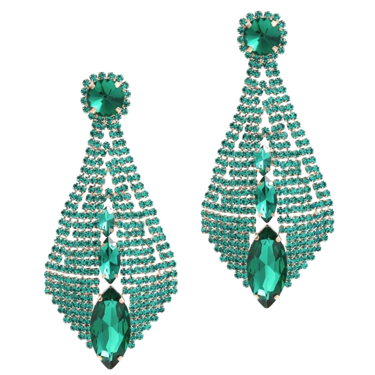 ZIELONE wystawne okazałe efektowne kolczyki na WYJŚCIE wizytowe wieczorowe